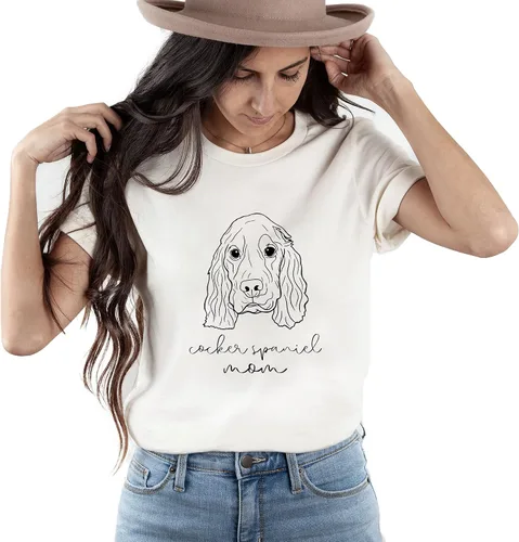 Miniatura 4 de Verita Culture Cocker Spaniel Mama Graphic T-Shirt Women Dog Mom Owner Gift T-Shirt New Puppy Adoption T Shirt White