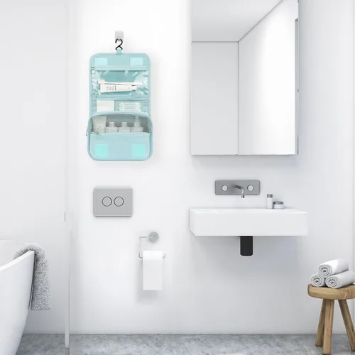 Miniatura 7 de Bolsa de aseo colgante Mossio - Organizador de viaje grande para cosméticos y maquillaje para hombres y mujeres con gancho resistente