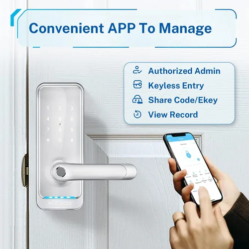 Miniatura 3 de Cerradura de puerta inteligente con teclado con asa: cerradura inteligente de entrada sin llave Kucacci para puerta delantera, código electrónico
