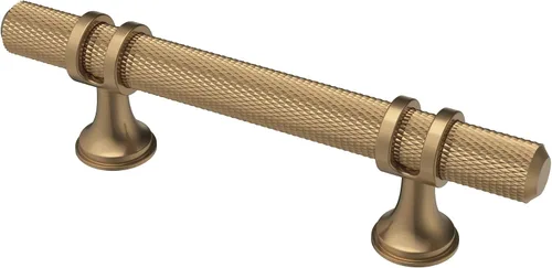 Miniatura 41 de Alzassbg Paquete de 6 pomos de barra de barra negra y plateada mate, AL6087CPMB 2 pulgadas de longitud, diseño de barra en T moleteada