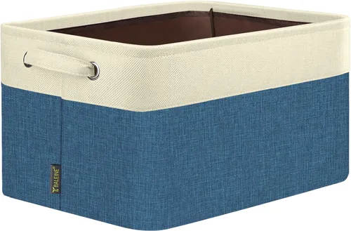 Miniatura 26 de BALEINE 1 paquete de contenedores de almacenamiento de tela para estantes, cestas de almacenamiento de lino para organizar, contenedores decorativos