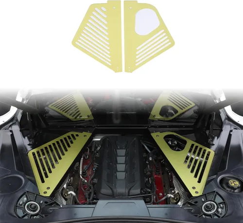 Miniatura 12 de Cubierta de panel de bahía de motor compatible con Chevrolet Corvette C8 2020-2023, cubiertas traseras de aleación de aluminio para motor izquierda