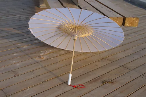 Miniatura 41 de Parasol de tela de bambú liso, ideal para recuerdos de fiesta de boda (fucsia)