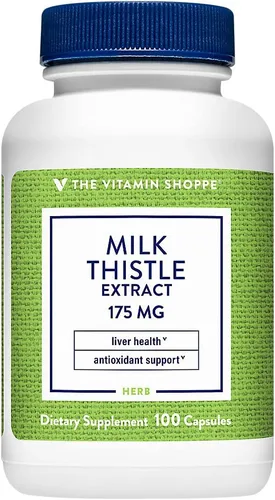 The Vitamin Shoppe Cardo mariano 175 mg - Apoyo a la salud hepática, desintoxicación y protección antioxidante (100 cápsulas)