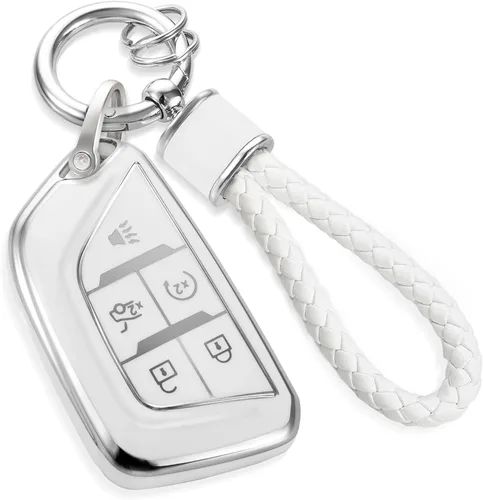 Miniatura 51 de Funda para Llavero Mercedes con Llavero de Cuerda Trenzada de Metal, Funda de Llave Suave Mejorada para Carcasa de Llavero Remoto Inteligente Sin