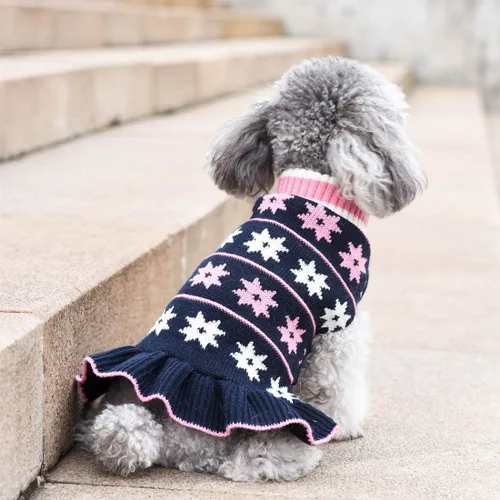 Miniatura 5 de KYEESE Suéter para Perros para Perros Pequeños, abrigos cálidos para mascotas, ropa para perros de otoño e invierno, vestido con agujero para la 06#