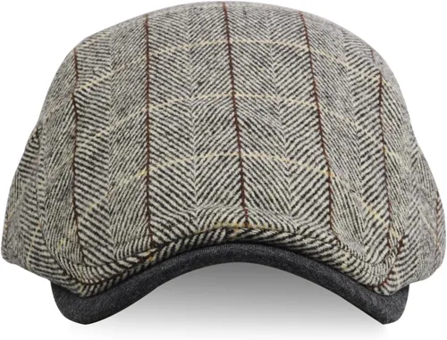 Miniatura 2 de meioro Gorra Plana de Algodón para Hombre Sombrero Newsboy de Tweed Espiga Sombreros Ajustables de Mezcla de Lana Gorras Gatsby Cabbie Ivy cuadros