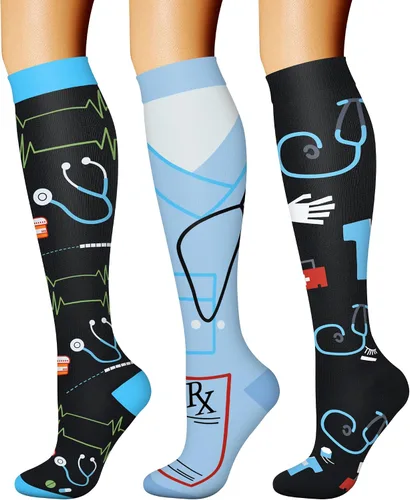 Miniatura 20 de CHARMKING - Calcetines de compresión para mujeres y hombres (3 pares), 15-20 mm Hg, el mejor apoyo para atletismo, running o ciclismo, mejora