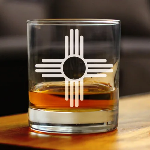 Miniatura 3 de Bandera de Nuevo México personalizada – Vidrio de rocas de whisky personalizado – Decoración de beber con temática estatal y regalos para nuevos