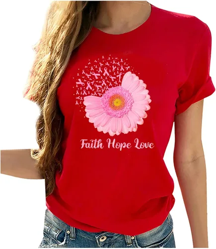 Miniatura 19 de Camisetas de manga corta con estampado de corazón para mujer, camisetas de ajuste regular, linda y divertida, ropa de regalo 2023