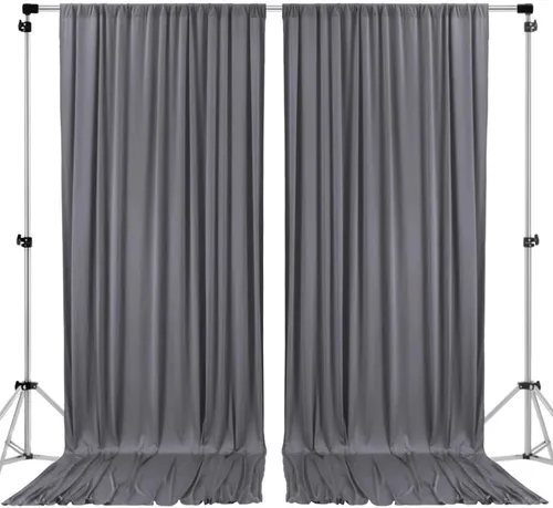 Miniatura 28 de AK TRADING CO. Cortinas de telón de fondo de poliéster IFR de 10 pies x 8 pies con bolsillos para varillas - Cortinas para decoración de ventana