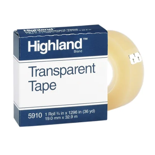 Miniatura 2 de Cinta transparente Highland, 3/4" x 36 yardas, 12 rollos (MMM5910341296-12)