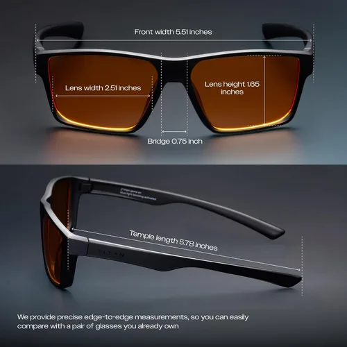 Miniatura 8 de Titan - Lentes de juego anti luz azul para hombre, protección UV400, bloqueo de luz azul para computadora, fatiga ocular Negro