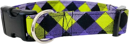 Miniatura 3 de Halloween Plaid Dog Collar (X-Small)