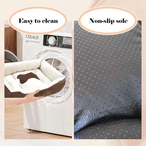 Miniatura 5 de Camas para perros pequeños, camas rectangulares para gatos de interior, cama lavable de 20 x 15 x 6 pulgadas para mascotas con lateral y parte