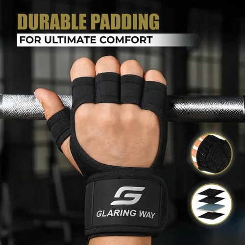Miniatura 4 de Guantes de levantamiento de peso acolchados de neopreno Glaring Way para hombres y mujeres - Guantes de entrenamiento ventilados para atletas
