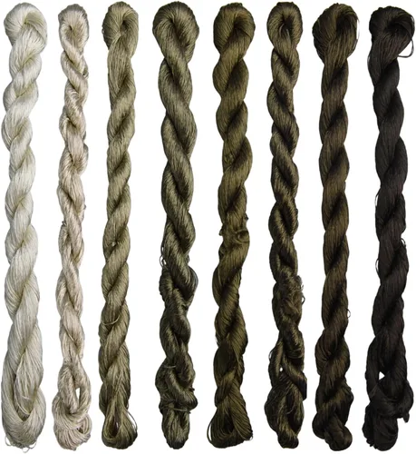 Hilo de seda 100% natural, hilo de bordado hecho a mano hilo de seda 8 colores 360.9 ft cada uno (67)
