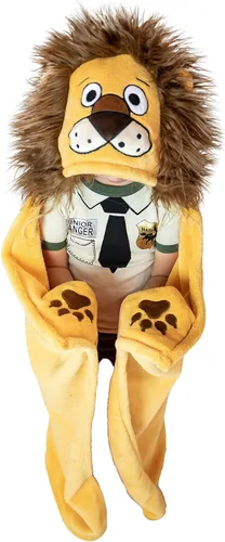 Miniatura 8 de Manta con capucha portátil Lazy One para niños, manta con capucha de animales (lobo)