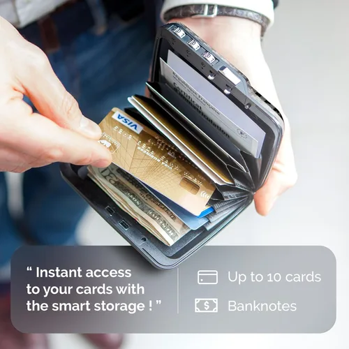 Miniatura 4 de ÖGON -DESIGNS- The First Pocket Size Vault - Cartera de código de aluminio para tarjetas y billetes, con cerradura con un código de 3 dígitos