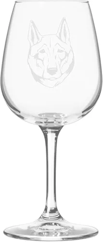 Miniatura 414 de Copa de vino de 12.75 onzas con diseño de perro grabado