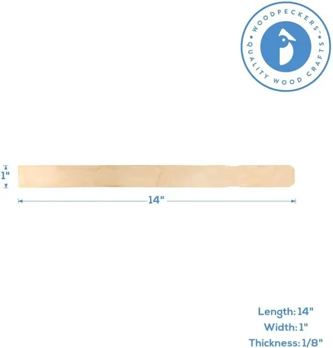 Miniatura 5 de Palitos de pintura de 14 pulgadas, caja de 100 agitadores de pintura de madera dura, paletas de mezcla de madera para epoxi o resina, marcadores