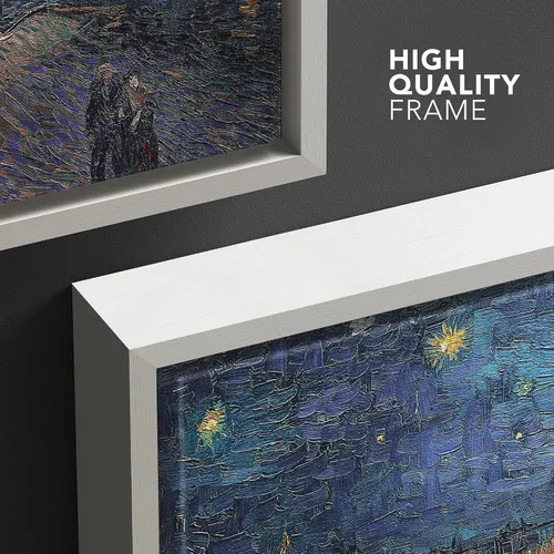 Miniatura 4 de wall26 Lienzo enmarcado para pared, noche estrellada sobre el Ródano, por el maestro artista Vincent Van Gogh, naturaleza, ilustraciones de área
