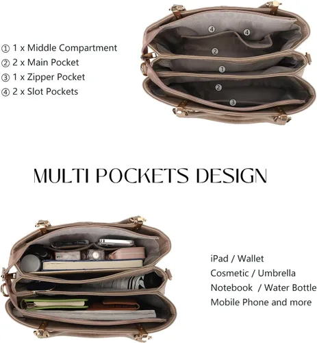 Miniatura 4 de KouLi Buir Bolsos hobo para mujer, bolsos grandes de piel sintética y bolsos de hombro, bolsos cruzados para mujer, bolso de mano con asa superior