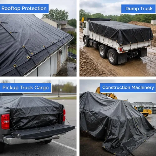 Miniatura 5 de Lonas en varios tamaños, lona impermeable de 18 onzas, lona de PVC 100% resistente a los rayos UV y a la intemperie, perfectas para toldo, tienda