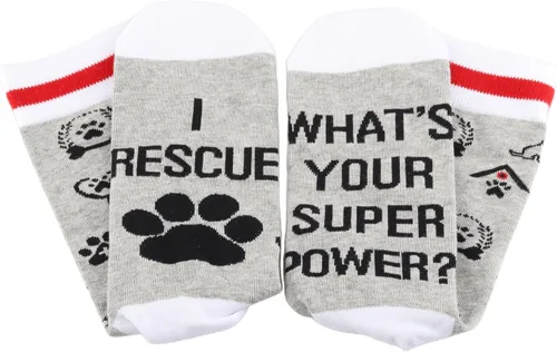 Miniatura 7 de G2TUP 2 pares de calcetines de regalo veterinario I Rescue What Your Superpower Rescue Animal Gift Dog Rescue Rescue Rescue Gift Dog Lover Gift