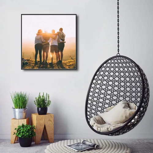 Miniatura 5 de SIGNFORD Lienzo enmarcado personalizado, arte de pared personalizado con fotos de tus amigos, impresas digitalmente, 16 x 16 pulgadas, marco negro