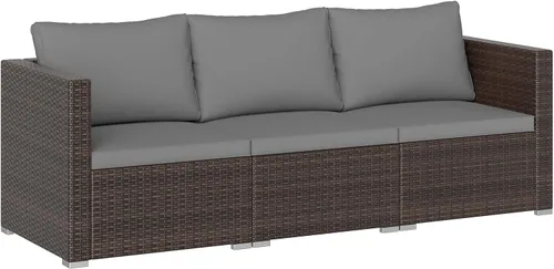 Miniatura 17 de Tangkula Sofá biplaza de mimbre de 2 piezas, muebles de patio con cojines extraíbles, sofá biplaza de ratán para balcón, terraza, jardín y piscina