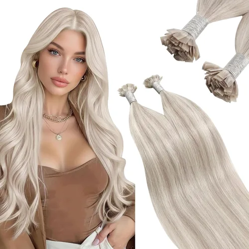 Miniatura 16 de Ugeat - Extensiones de cabello humano con microanillo, 14 pulgadas, extensiones de cabello Remy con microcuentas de 1 gm/hebra, 50 gms, extensiones