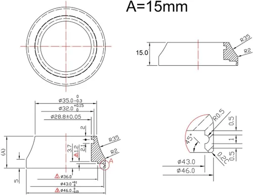 Miniatura 3 de Worlds LIGHTEST - Espaciador cónico de carbono para auriculares integrados, 1-1/8 pulgadas, 0.591 in, brillante