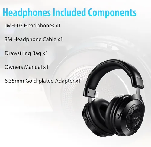Miniatura 8 de JOYO Auriculares de Monitor de Estudio con Cable Profesionales Semi-Abiertos para Guitarra, Piano, Podcast, Grabación, Mezcla, Transmisión en Vivo