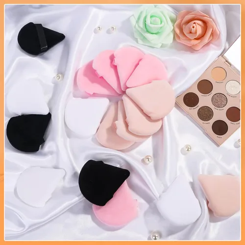 Miniatura 5 de 20 piezas de soplo de polvo triangular, esponja de maquillaje para maquillaje, almohadillas de soplo facial para polvo suelto y polvo de prensa