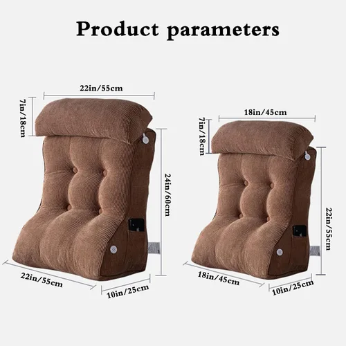 Miniatura 2 de Almohada de lectura para sentarse, respaldo de cuña en la cama/sofá, almohada triangular de lectura, cojín de apoyo lumbar con almohada ajustable
