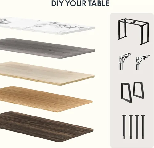 Miniatura 7 de FLEXISPOT Escritorio de Pie de Bambú de Pieza Única de 122 x 61 cm, Altura Ajustable, Mesa Rectangular de Escritorio Bambú natural