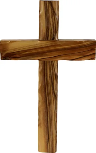 Miniatura 4 de Holy Land Market Par de cruz de madera de olivo, colgante de pared de 4 pulgadas de Belén, decoración religiosa hecha a mano
