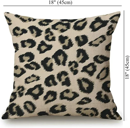 Miniatura 65 de Solekla Funda de almohada cuadrada de lino y algodón con flores blancas y negras, funda de cojín decorativa para sofá de 18 x 18 pulgadas Sl157