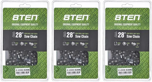 Miniatura 216 de 8TEN Cadena de motosierra semi cincel de 6 pulgadas .050 1/4 42 DL para Worx WG320 Black & Decker LLP120 (paquete de 3)