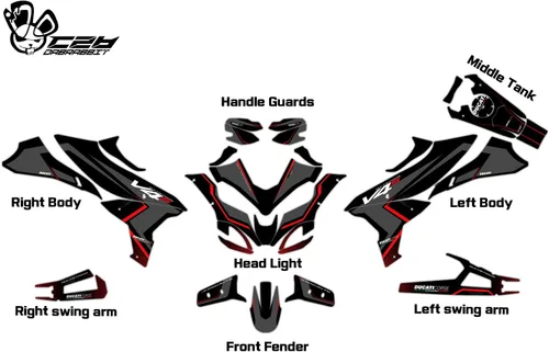 Miniatura 2 de Nuevo Kit gráfico para DUCATI Multistrada V4 S Full Graphic kit (RL-B) (GLOSSY)