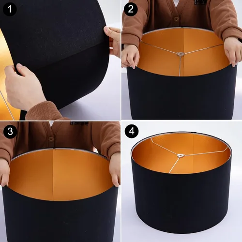 Miniatura 5 de Wellmet Requiere ensamblaje de pantalla de lámpara de 18"x18"x12" para lámpara de mesa, lámpara de cabecera, lámpara de pie, pantalla de lámpara