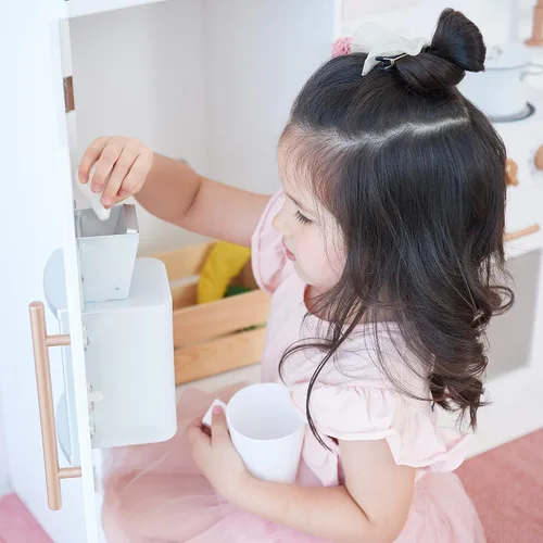 Miniatura 7 de Teamson Kids Little Chef Paris - Cocina modular contemporánea interactiva de madera para jugar con refrigerador, horno, fregadero y espacio