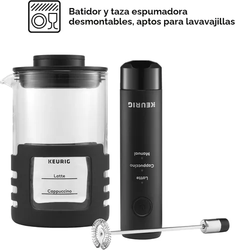 Miniatura 6 de Keurig SimpleCafe Espumador, Espumador de Leche Recargable de Mano para Lattes, Capuchinos y Café Helado, Cable USB Incluido, Taza de Espumado Apta