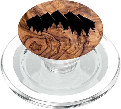 Miniatura 8 de Mountain Range Forest Burned Woodgrain Wood-Burn - PopSockets Grip and Stand for Phones and Tablets