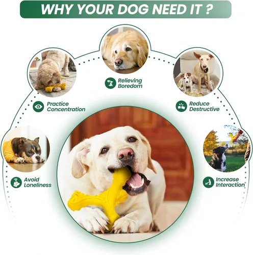 Miniatura 4 de Juguetes masticables para perros de razas grandes que mastican de manera agresiva, juguete de huesos indestructible, juguetes de goma natural