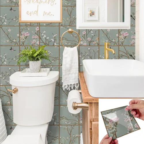 Miniatura 9 de Alwayspon Vinilo adhesivo efecto piedra, pegatinas para azulejos de pared autoadhesivas, protector antisalpicaduras para cocina y baño, T026