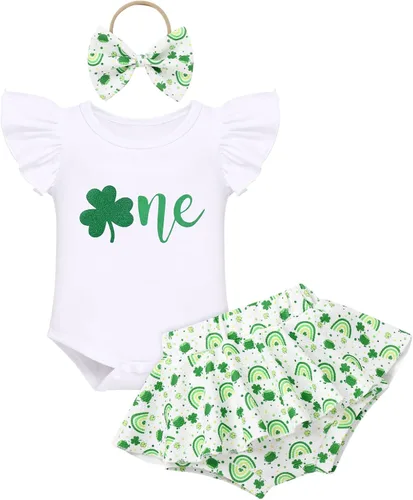 Miniatura 13 de IMEKIS Traje de 1er cumpleaños para bebé niña con estampado de girasol y durazno + pantalones cortos con volantes + diadema para sesión de fotos
