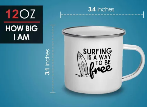 Miniatura 4 de Surfing Camper Taza 12oz – Surfing is free A – Surfing is free A – Surfing Enthusiast Gifts Water Sport Surfboard Athletics Hobby Beach Sea Windsurf