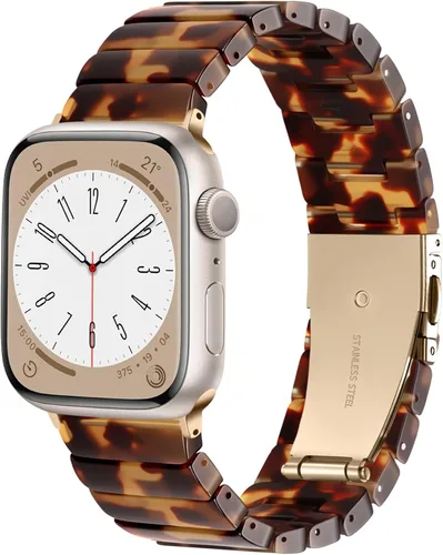 Miniatura 17 de Lerobo - Banda de resina compatible con Apple Watch Series 11/10/9/8/7 de 38mm 40mm 41mm 42mm 44mm 45mm 46mm 49mm, correa ligera de moda para iWatch